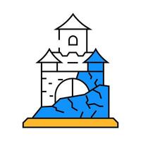 ice castle winter season icon color illustration vector