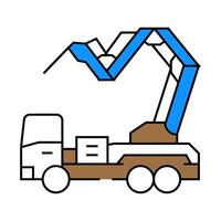 ditch digger civil engineer icon color illustration vector