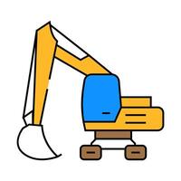 concrete pumper civil engineer icon color illustration vector
