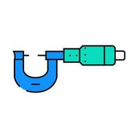 micrometer tool work icon color illustration vector