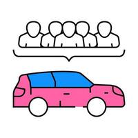 carpooling environmental icon color illustration vector