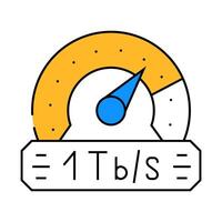 terabyte internet speed future technology icon color illustration vector