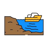 ocean floor mapped future technology icon color illustration vector
