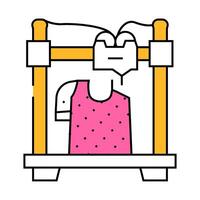 3d printed clothes future technology icon color illustration vector