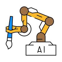ai image generation future technology icon color illustration vector