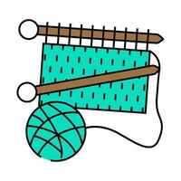 craft knitting wool icon color illustration vector