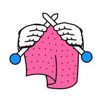knitting hands knitting wool icon color illustration vector