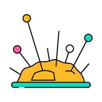 needles knitting wool icon color illustration vector
