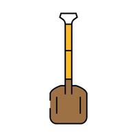 snow shovel mountaineering adventure icon color illustration vector