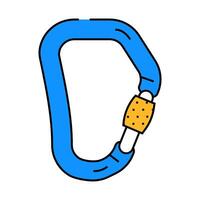 locking carabiner mountaineering adventure icon color illustration vector
