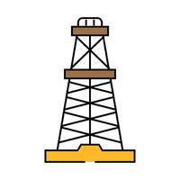 oil derrick petroleum engineer icon color illustration vector