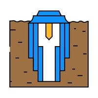 cementing operation petroleum engineer icon color illustration vector
