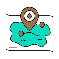 oil field mapping petroleum engineer icon color illustration vector
