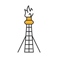 gas flaring petroleum engineer icon color illustration vector