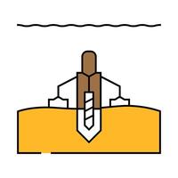 offshore drilling petroleum engineer icon color illustration vector