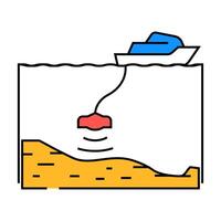 seabed survey petroleum engineer icon color illustration vector