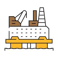 oil rig platform petroleum engineer icon color illustration vector