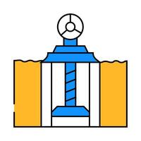 oil well plugging petroleum engineer icon color illustration vector