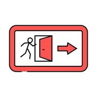 emergency exit alert icon color illustration vector