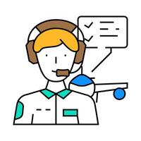 flight test engineer aeronautical engineer icon color illustration vector