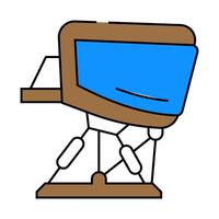 flight simulator aeronautical engineer icon color illustration vector