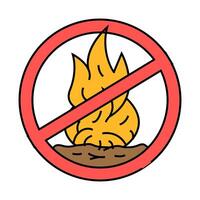 no open fire flame emergency icon color illustration vector