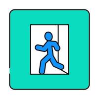 emergency exit safety icon color illustration vector