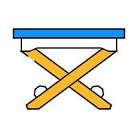 foldable picnic table glamping icon color illustration vector