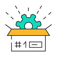 custom manufacturing engineer icon color illustration vector