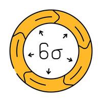 six sigma manufacturing engineer icon color illustration vector