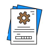 technical writing mechanical engineer icon color illustration vector