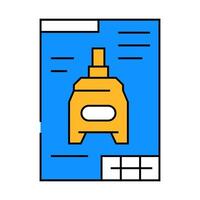blueprint drafting mechanical engineer icon color illustration vector