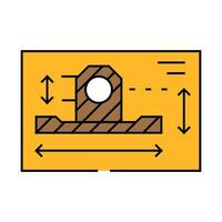 technical drawing mechanical engineer icon color illustration vector