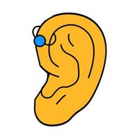 forward helix piercing earring icon color illustration vector