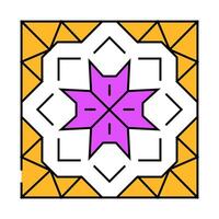 islamic geometric pattern icon color illustration vector