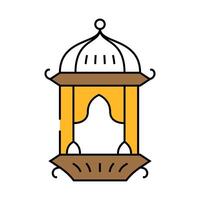 islamic lantern fanous icon color illustration vector