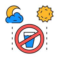 fasting sun moon icon color illustration vector