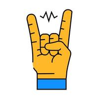 rock and roll retro music icon color illustration vector