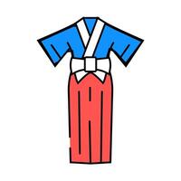 miko shrine maiden shintoism icon color illustration vector