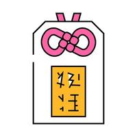 omamori amulet shintoism icon color illustration vector
