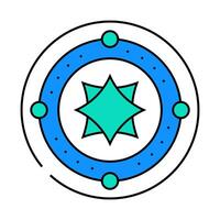 yata mirror shintoism icon color illustration vector