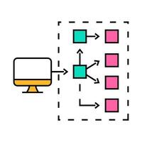 serverless architecture software icon color illustration vector