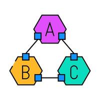 microservices software icon color illustration vector