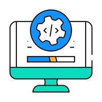 software maintenance icon color illustration vector