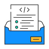 technical writing software icon color illustration vector