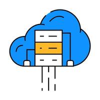 cloud computing software icon color illustration vector