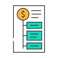 financial planning icon color illustration vector