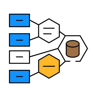 software architecture icon color illustration