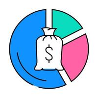 budget management icon color illustration vector
