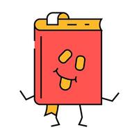 smart book character icon color illustration vector